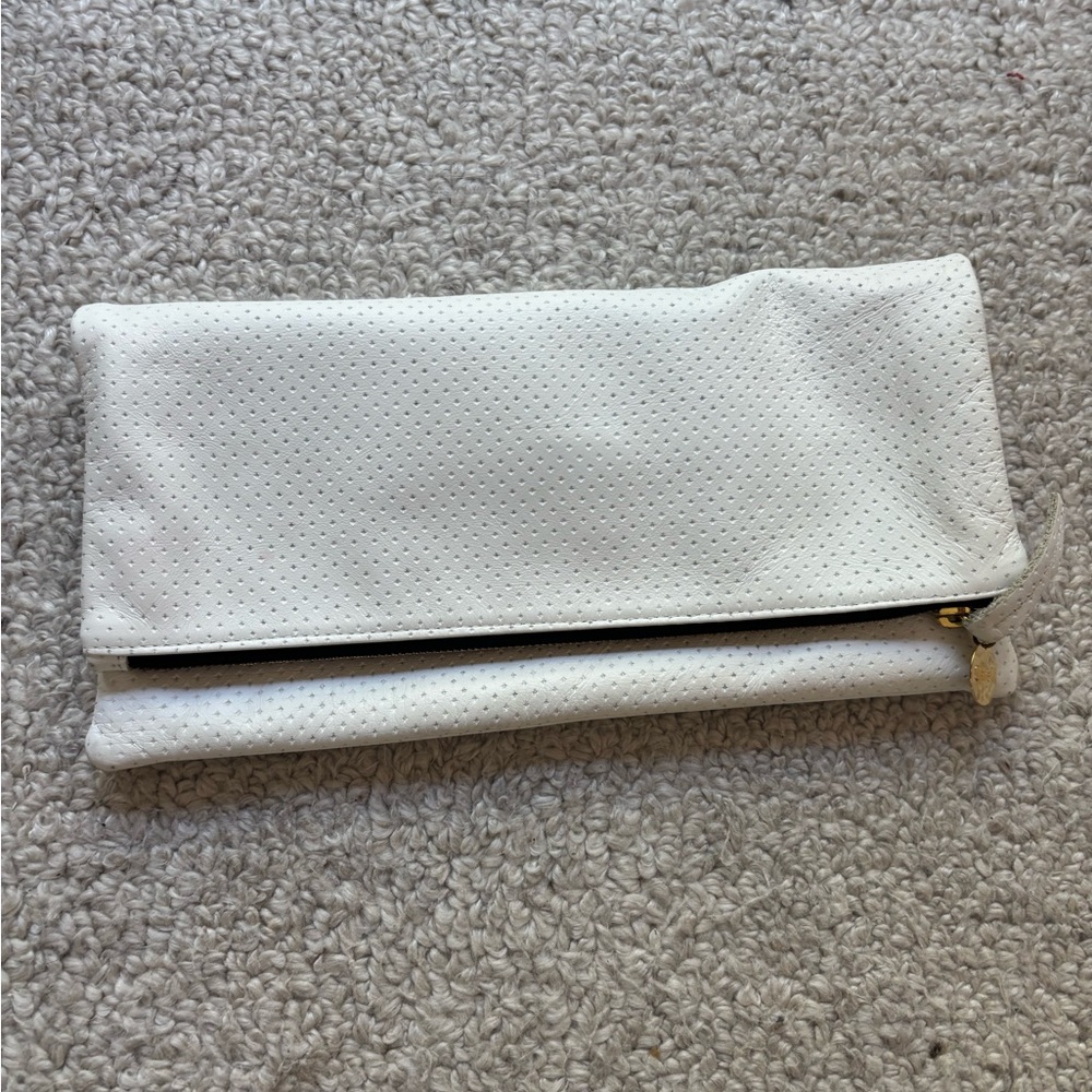 Clare V White Clutch Wristlet